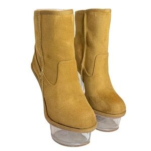 Winter Dancer Suede & Clear Platform Boots (NWOB) | Darker Wavs